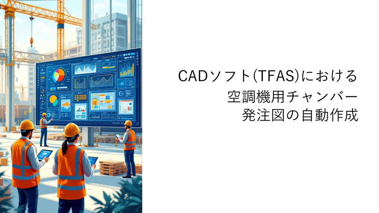 CADソフト(TFAS)における空調機用チャンバー発注図の自動作成