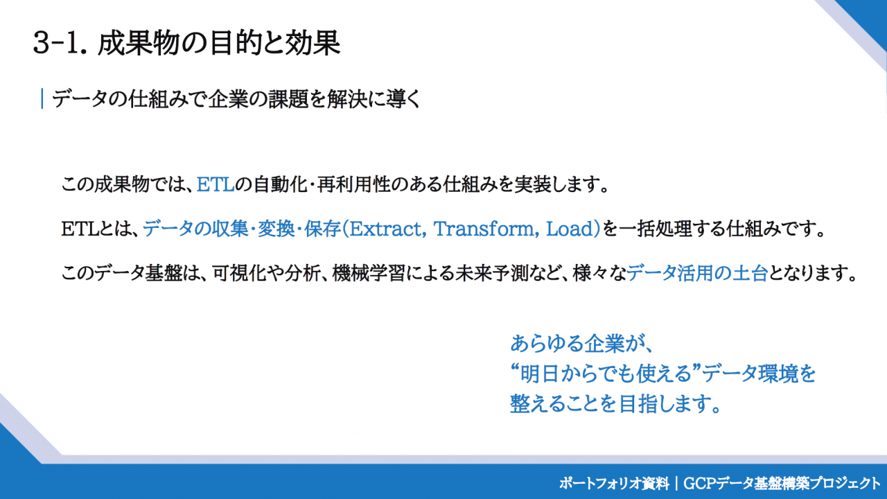 成果物の目的と効果
